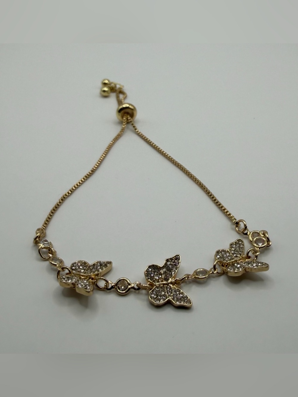 Gold Adjustable Butterfly Bracelet